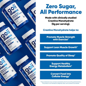 NEW Goli Creatine Zero Sugar Gummies | Muscle Strength, Endurance & Recovery